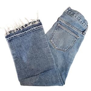 Simon Miller Low Rise Thomas Crop Two Tone Denim Jeans Frayed Hem | Women's 25